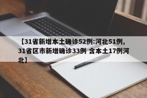 【31省新增本土确诊52例:河北51例,31省区市新增确诊33例 含本土17例河北】